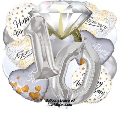 10th Anniversary Diamond 19 Balloon Bouquet