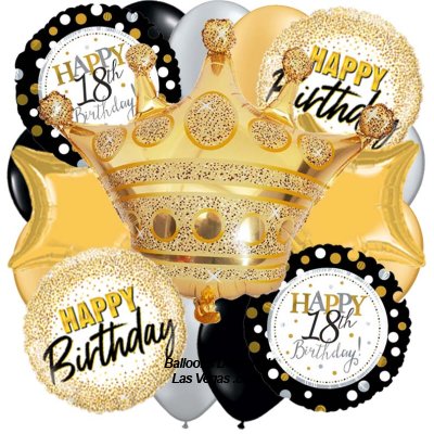 Birthday King 18th Birthday (19 Balloon Bouquet)