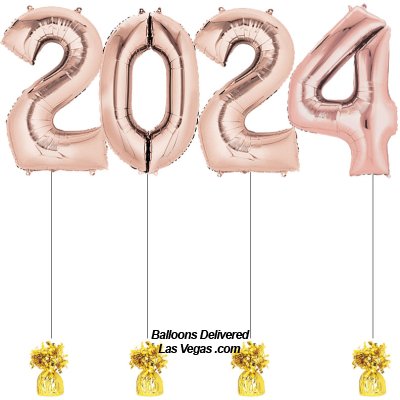 New Year's 2024 Rose Gold 34 inch Numbers