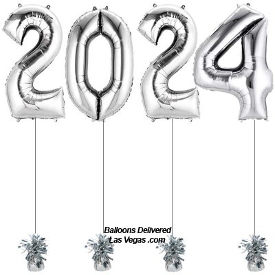 New Year's 2024 Silver 34 inch Numbers