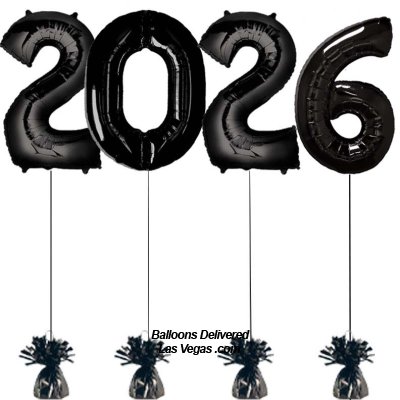 New Year's 2026 Black 34 inch Numbers