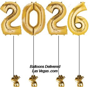 New Year's 2026 Gold 34 inch Numbers