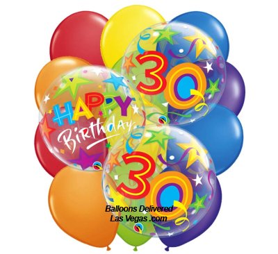 30th Birthday Bubble 18 Balloon Bouquet