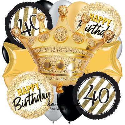 Birthday King 40th Birthday (19 Balloon Bouquet)