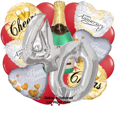 60th Anniversary Diamond Balloon Bouquet [60-ANNIVERSARY-DIAMOND-BOUQUET] -  $99.99 : Balloon Delivery in Las Vegas