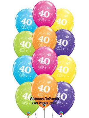 40th Birthday Dozen Balloon Bouquet