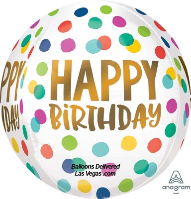 Happy Birthday Dot Orbz Balloon 15 inch