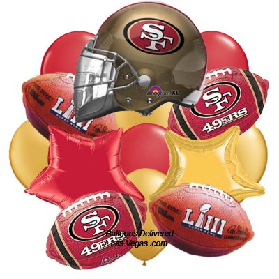 San Francsco 49er's SuperBowl 17 Balloon Bouquet