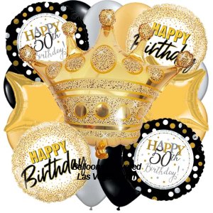 Birthday King 50th Birthday (19 Balloon Bouquet)