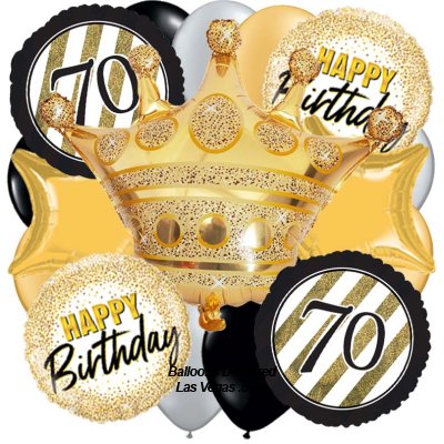 Birthday King 70th Birthday (19 Balloon Bouquet)