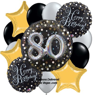 Jumbo 80 Birthday Eighteen Balloon Bouquet