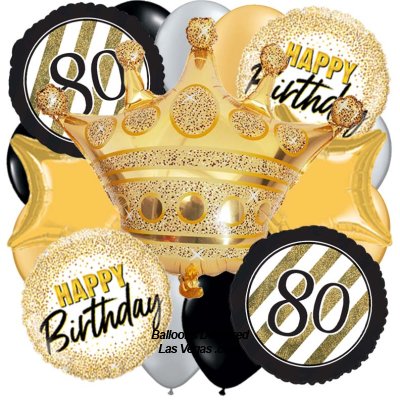 Birthday King 80th Birthday (19 Balloon Bouquet)
