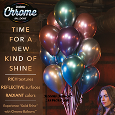 Helium Filled 11 inch latex Chrome Balloons