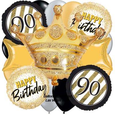 Birthday King 90th Birthday (19 Balloon Bouquet)