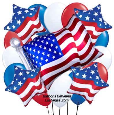 American Flag Balloon Bouquet