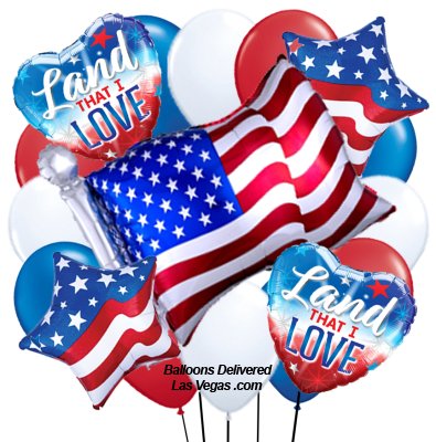 American Flag Land That I Love Balloon Bouquet