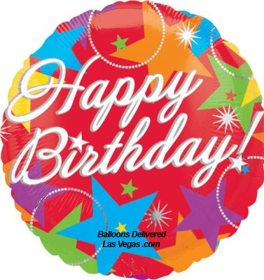 Happy Birthday Bursting Stars Balloon18 inch Foil