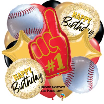 Baseball Fan Number 1 Birthday Balloon Bouquet