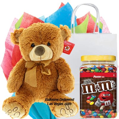 Bear & Chocolate M&M's GIft Bag