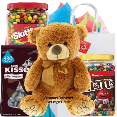 Bear & Kisses & M&M'S & Skittles GIft Bag