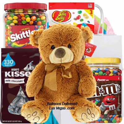 Bear & Kisses & M&M'S & Skittles & Jelly Beans GIft Bag