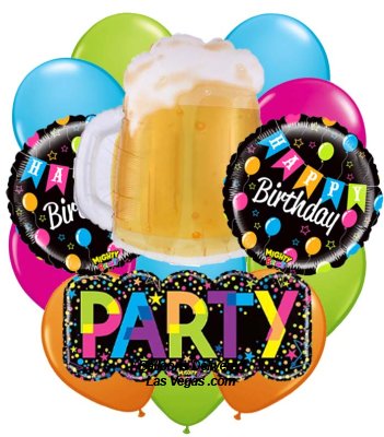 Beer Mug Birthday 17 Balloon Bouquet