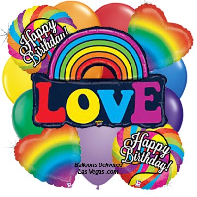 Rainbow Love 17 Balloon Bouquet