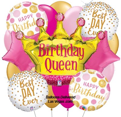 Birthday Queen Jumbo 19 Balloon Bouquet