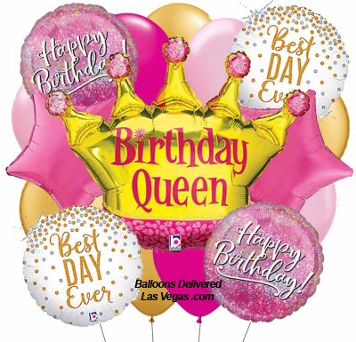 Birthday Queen Jumbo 19 Balloon Bouquet