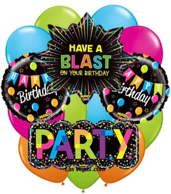 Birthday Blast Banners 16 Balloon Bouquet