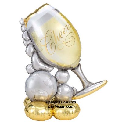 Bubbly Wine Glass Airloonz Foil Balloon