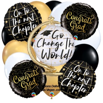 Change The World Grad Balloon Bouquet