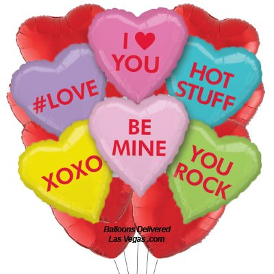 Conversation Hearts (18 Balloon Bouquet)