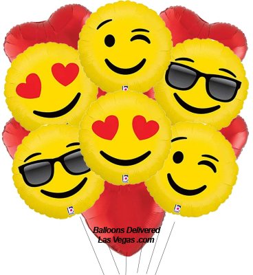 Emoji Hearts (18 Balloon Bouquet)