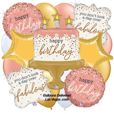 Fabulous Birthday Cake 19 Balloon Bouquet