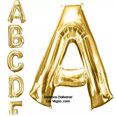 Gold Helium Filled Foil 34 inch Letter Balloons with weights