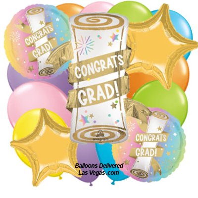 Congrats Grad Scroll 17 Balloon Bouquet