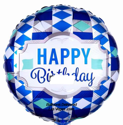 Birthday Blue Silver 18 inch Foil