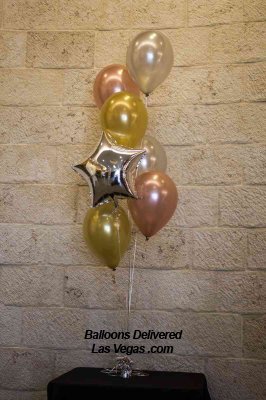 Balloon Bouquet Your Choice of Colors (6 Latex / 1 Star) Cascade Star