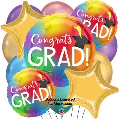Iridescent Grad 17 Balloon Bouquet