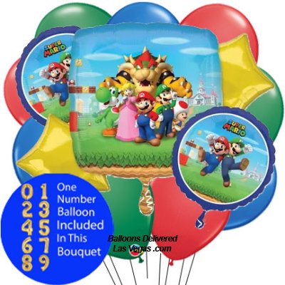 Mario Bros. Movie Birthday 14 Balloon Bouquet