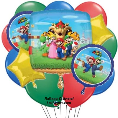 Mario Bros. Movie Birthday 14 Balloon Bouquet