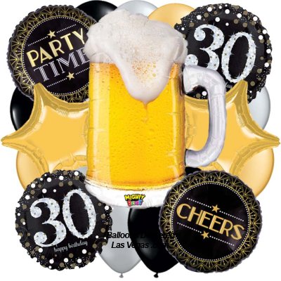 Mighty Beer 30 Years Birthday Balloon Bouquet