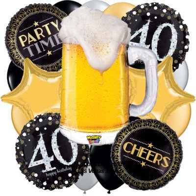 Mighty Beer 40 Years Birthday Balloon Bouquet