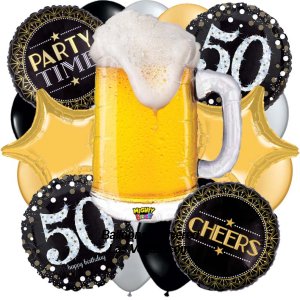Mighty Beer 50 Years Birthday Balloon Bouquet