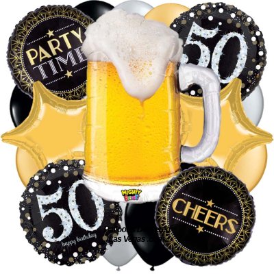 Mighty Beer 50 Years Birthday Balloon Bouquet