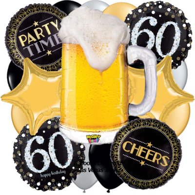 Mighty Beer 60 Years Birthday Balloon Bouquet