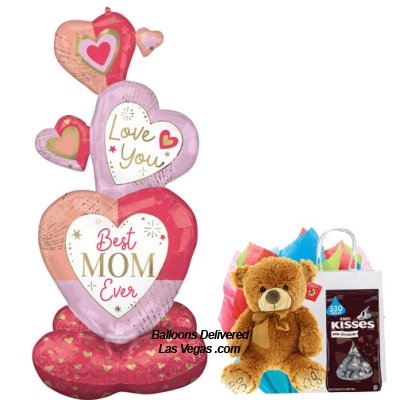 Mother's Day Airloonz With Teddy Bear & Kisses Gift Bag