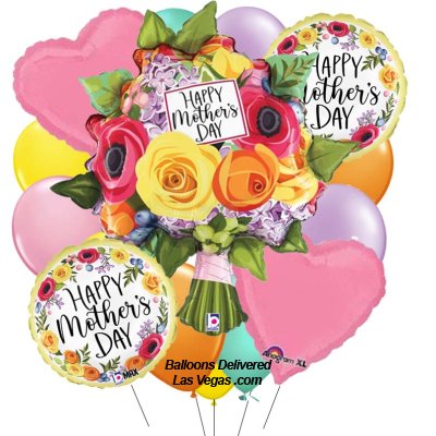 Mother's Day Bouquet of Flowers 15 Balloon Bouquet