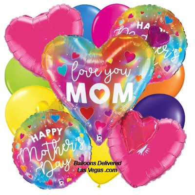 Mother's Day Prismatic Heart 17 Balloon Bouquet